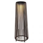 Outsunny Lanternă Solară de Grădină cu Panou de Încărcare, Lampă solară de Exterior din Metal și Ratan, Ø21.5x61 cm, Maro