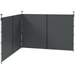 Outsunny Panouri Laterale pentru Foisor cu Usi cu Fermoar, pentru Foisoare Pliabile de 3x3(m) sau 3x6m, Gri Inchis