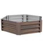 Outsunny Pat de Grădină Hexagonal Înaltat Galvanizat, Cutie de Plantare de Exterior cu Margini de Siguranță și Bază Deschisă | Aosom Romania