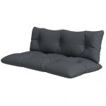Outsunny Set de 2 Perne pentru Sezut si Spatar pentru Exterior pentru Paleti, Perne de Sezut Hidrofobe, Gri Carbune
