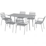 Outsunny Set de Masa de Gradina cu 7 Piese, Masa de Exterior