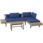 Outsunny Set de Mobilier de Gradina cu 3 Piese, cu Canapea