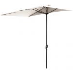 Outsunny Umbrar de Perete Semicircular Crem, cu Manivelă, Design Dreptunghiular Spațiu-Eficient pentru Terasă și Balcon | Aosom Romania
