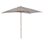 Outsunny Umbrelă de Grădină 2x3m Parasolar Impermeabil din Lemn Lacuit cu Copertină Detașabilă Gri | Aosom Romania