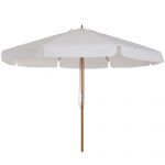Outsunny Umbrelă de Grădină Reglabilă, Baldachin Dublu, 8 Stinghii Bambus, Poliester, Ø325x250cm, Crem | Aosom Romania