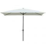 Outsunny Umbrelă Dreptunghiulară pentru Grădină, Protecție UV 50+, Deschidere cu Manivelă, Inclinare Ajustabilă, 200x300cm, Bej | Aosom Romania