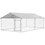 PawHut Cusca Caini Exterior, Spațiu Generos 4x2,3x1,5m, Ideal pentru Siguranța Animalelor | Aosom Romania