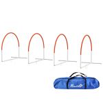 PawHut Set Echipament de Agilitate pentru Caini cu 4 Piese cu Stalpi pentru Slalom, Kit de Antrenament cu Obstacole pentru Animale de Companie