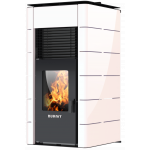 Centrala termosemineu pe peleti Burnit Concept Swan White 13 kW, echipata cu pompa de circulatie, vas de expansiune, automatizare, suprafata pana la 100 metri patrati