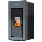 Centrala termosemineu pe peleti Burnit Trend 11 kW, culoare Gri Antracit, echipata cu pompa de circulatie, vas de expansiune, automatizare, suprafata pana la 80 metri patrati