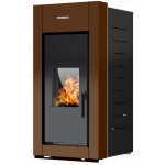 Centrala termosemineu pe peleti Burnit Trend brown 20 kW, echipata cu pompa de circulatie, vas de expansiune, automatizare, suprafata pana la 130 metri patrati