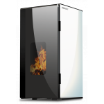 Centrala termosemineu pe peleti Burnit Vision Swan White 13 kw, echipata cu pompa de circulatie, vas de expansiune, automatizare, suprafata pana la 100 metri patrati