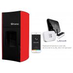 Pachet control de la distanta Termosemineu centrala peleti Fiama Red 25 kw, pompa, vas expansiune, automatizare, telecomanda, buncar peleti 30 kg, tiraj fortat, culoare alb si termostat Wi-Fi Salus IT 500