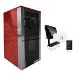 Pachet control de la distanta Termosemineu Fornello Primo Truva 25 kW Bordeaux,pompa,vas de expansiune, supapa de siguranta, sistem de curatare MECANICA creuzet si termostat Wi-Fi Salus IT 500