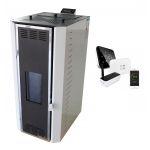 Pachet control de la distanta Termosemineu pe peleti Fornello Camino Rossi 25 kW, pompa Grundfos, vas expansiune, arzator inox si termostat Wi-Fi Salus IT 500