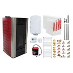 Pachet Termosemineu peleti Fornello Premium W22, 25 kw, Bordeaux, complet echipat, pompa circulatie, vas expansiune, automatizare, kit evacuare 3.5 ml, Boiler Termoelectric Fornello 100 l, Termostat Computherm Q3 RF, Aspirator, Calorifere si kit mon
