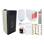 Pachet Termosemineu peleti Fornello Premium W22, 25 kw, culoare Ivory, complet echipat, pompa circulatie, vas expansiune, automatizare, kit evacuare 3.5 ml, Boiler Termoelectric Fornello 100 l, Termostat Radio Comanda Computherm Q3 RF, Aspirator, Cal