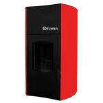 Termosemineu pe peleti Fiama Red 25 kw, complet echipat pentru incalzire, pompa, vas expansiune, automatizare, telecomanda, buncar peleti 30 kg, tiraj fortat, culoare Rosu, aprindere automata, pana la 160 mp