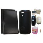 Pachet premium sistem solar presurizat, 2 x Panou solar plan Fornello 2.0 m² SPFP, Boiler cu 2 serpentine FORNELLO SOL 200 LT 2S, grup pompare, controller, vas expansiune, antigel, aerisitor 1/2