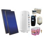 Pachet sistem solar presurizat, 2 x panou Sunsystem PК SL FP 2.0, Boiler 2 serpentine 150 litri, controller, vas expansiune, grup pompare, aerisitor 1/2, antigel