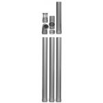 KIt de evacuare (cos de fum), Fornello, otel negru 1,2 mm, pentru centrale si termoseminee pe peleti, diametru 80 mm, etansare cu garnitura, complet pentru montaj, 3,5 metri lungime
