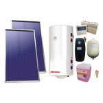 Pachet sistem solar presurizat, 2 x Panou Plan Select PK SL CL NL 2.15 m², Boiler Sunsystem BB NL2 200 PRL 3KW 2 serpentine, grup pompare, controller, vas expansiune, antigel, aerisitor 1/2