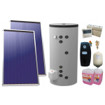 Pachet sistem solar presurizat, 2x Panou Plan Sunsystem Select PK SL CL NL 2.15 m², Boiler cu 2 serpentine Eldom FV30067S21, 9000 W, 300 l, grup pompare, controller, vas expansiune, antigel, aerisitor 1/2
