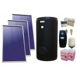 Pachet sistem solar presurizat, 3 x Panou Plan Sunsystem Select PK SL CL NL 2.15 m², Boiler cu 2 serpentine FORNELLO SOL 300 LT 2S, grup pompare, controller, vas expansiune, antigel, aerisitor 1/2