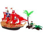 Set Corabia Piratilor cu Lumini, Sunete, 2 Figurine si 2 Plante, Salamandra Kids