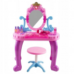 Set Masuta infrumusetare cu Oglinda, Uscator de par, accesorii si Scaunel, SALAMANDRA KIDS®