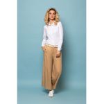 Pantaloni crop cu croiala ampla Fibra