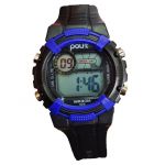 Ceas sport pentru copii cu led, Negru/Albastru