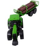 Tractor de jucarie cu remorca pentru lemne, verde