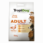 TropiDog, hrana uscata Premium Talie mica cu Rata si orez, 2.5 kg