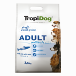 TropiDog, hrana uscata Premium Talie mica cu Somon si orez, 2.5 kg