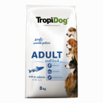 TropiDog, hrana uscata Premium Talie mica cu Somon si orez, 8 kg