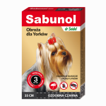 Zgarda antiparazitara caini , Sabunol GPI talie mica 2-10 kg Neagra , 35 cm