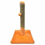 Ansamblu de joaca pentru pisici tip coloana pe suport portocaliu cu ciucure 50 x 30 cm