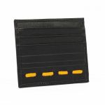 Port card Julio PT998, piele naturala, Negru/Galben