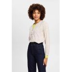 Bluza cu imprimeu floral si buzunare aplicate