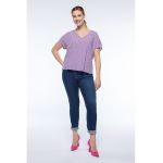 Bluza cu model - decolteu in V si maneci scurte