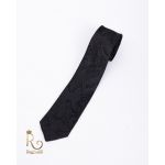 Cravata de barbati, neagra cu model si batista - CV840