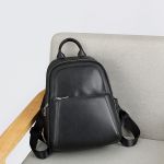 Rucsac dama, Cataluna GT2075, piele naturala, Negru