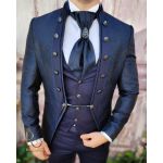 Costum de ceremonie, Slim Fit, Sacou, Vesta, Pantalon si Cravata - C3954