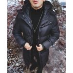 Geaca de bărbați lunga, foarte groasa, cu gluga - GC750