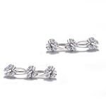 Cercei ear cuffs argint 925, JW678, model fluturasi, placat cu rodiu