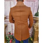 Palton de bărbați, Slim Fit, Maro, Guler textil detașabil - PT440