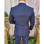 Sacou Bleumarin cu dungi si butoni aurii, de bărbați, Slim Fit - SC744