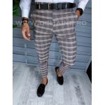 Pantaloni barbati eleganti regular fit in carouri B1553 B6-5.1 / 18-3 E~
