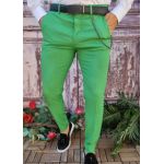 Pantaloni Verde menta de bărbați, Casual Slim Fit, Conici cu lanț – PN713